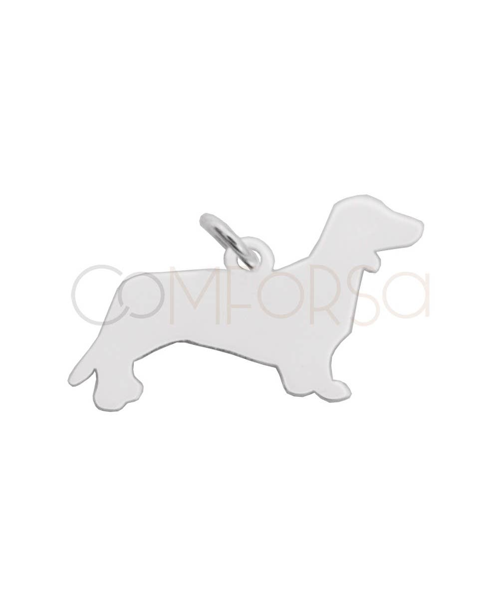 COM FORSA SL - Wholesale Individual Charm/Pendant - Sterling Silver 925 Dachshund Dog Pendant 27 X 13Mm