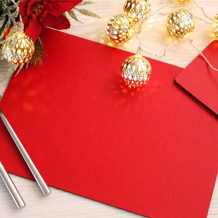 Conjunto de 4 Placemats de Peles Vermelhos Elementry e 4 Bases para Copos por atacado de The Dapper House