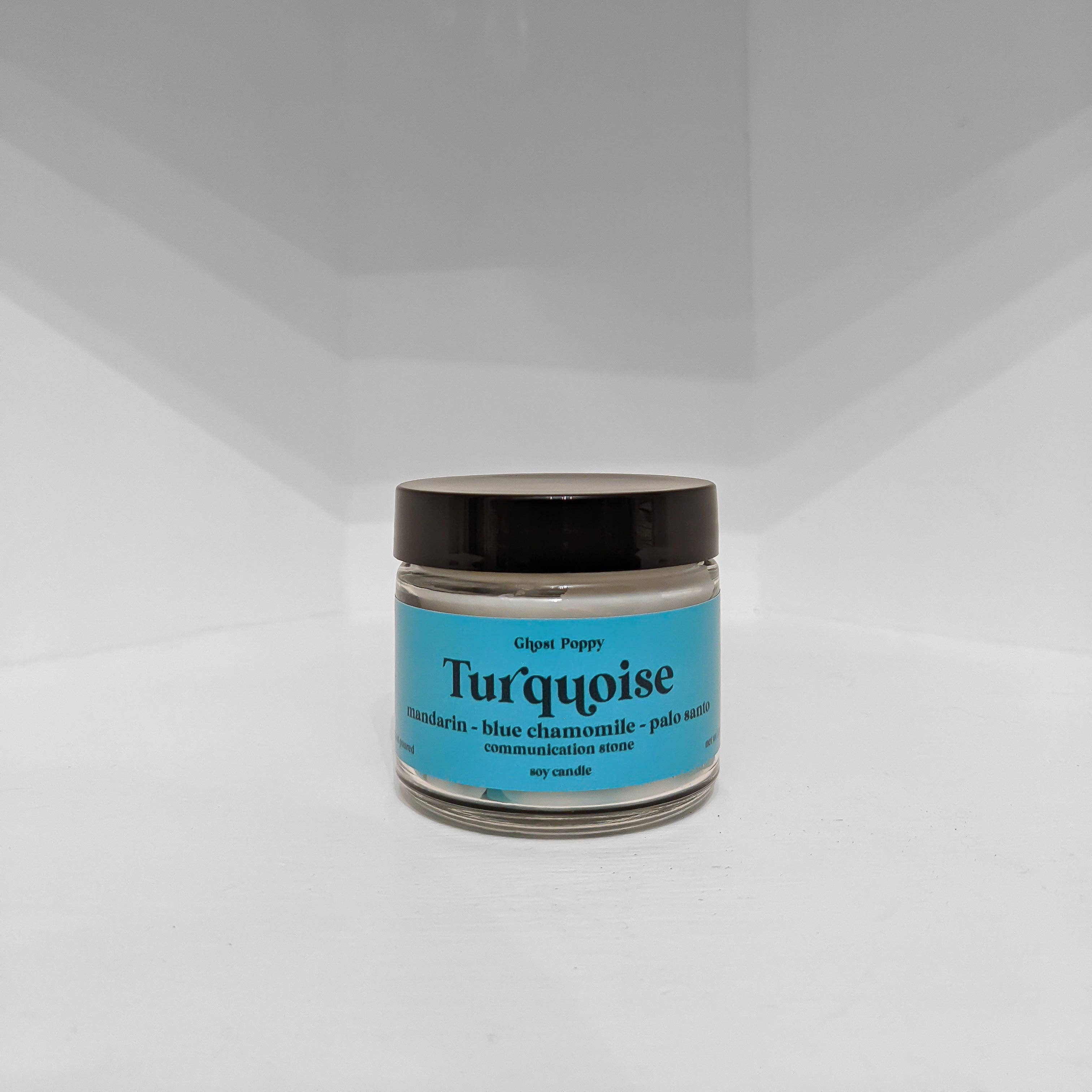 Ghost Poppy - Wholesale Jar/Filled Candle - Turquoise Mini Candle3