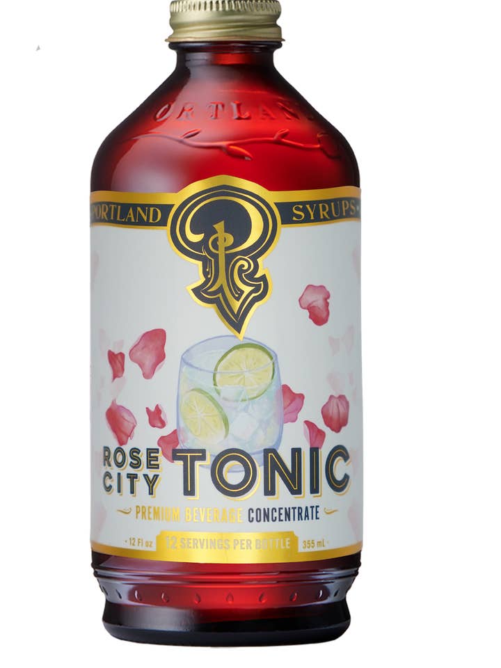 Rose City Quinine Tonic Syrup 12oz - cocktail/mocktail mixer for wholesale by Portland Syrups