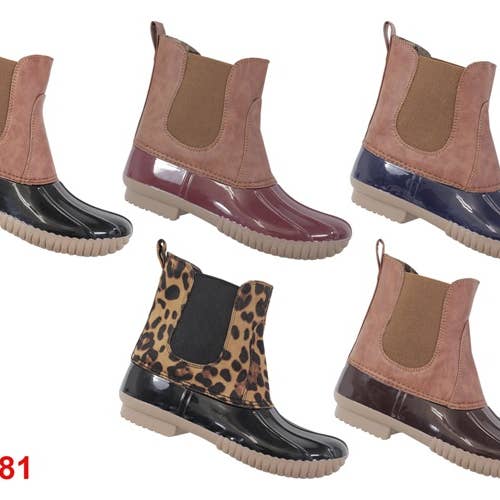 Yoki Fashion - Wholesale Rain Boots - Women's - Yoki Womens Dylan-81 Chelsea Rain Duck Boot