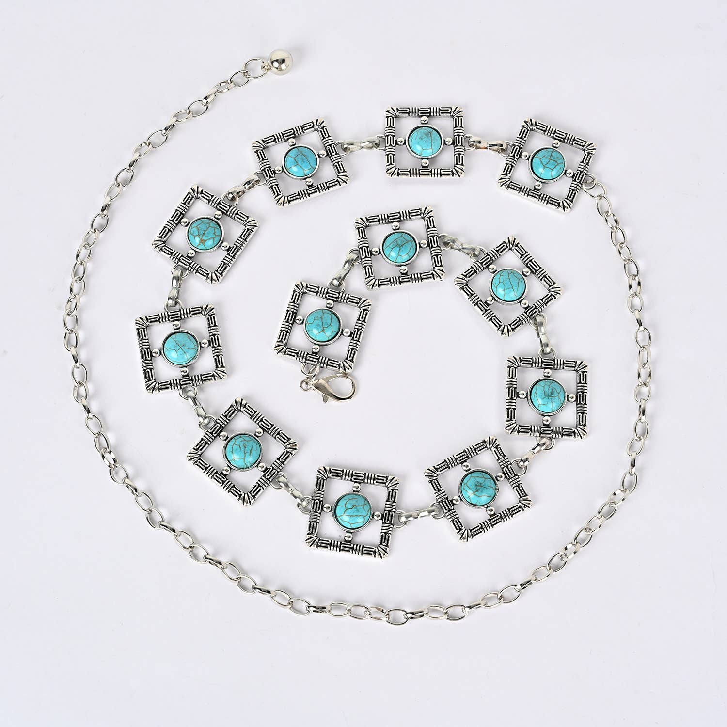 Little Trendy - Vente Ceinture – femme - Ceinture à chaîne Western Turquoise Concho7