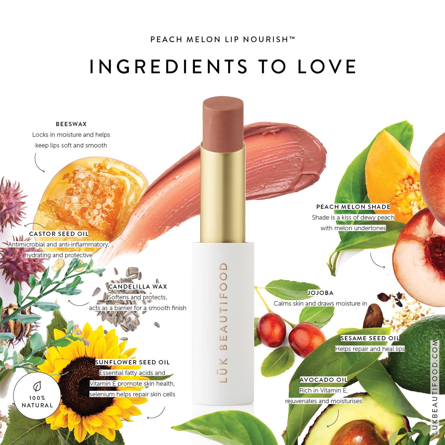 LÜK BEAUTIFOOD [🇦🇺 AUS + USA🇺🇸] - Wholesale Lipstick - Lip Nourish™ Sheer Lipstick - Peach Melon3