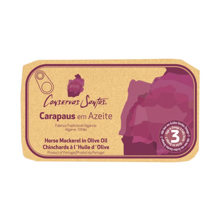 Portugalia Imports - Vente Poissons en conserve - Chinchard à l'huile d'olive Conservas Santos