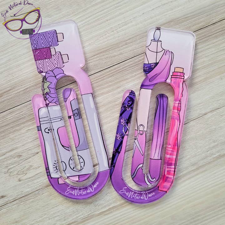 Clip de Papel Jumbo em Acrílico com Tema de Costura por atacado de SewNaturalDane