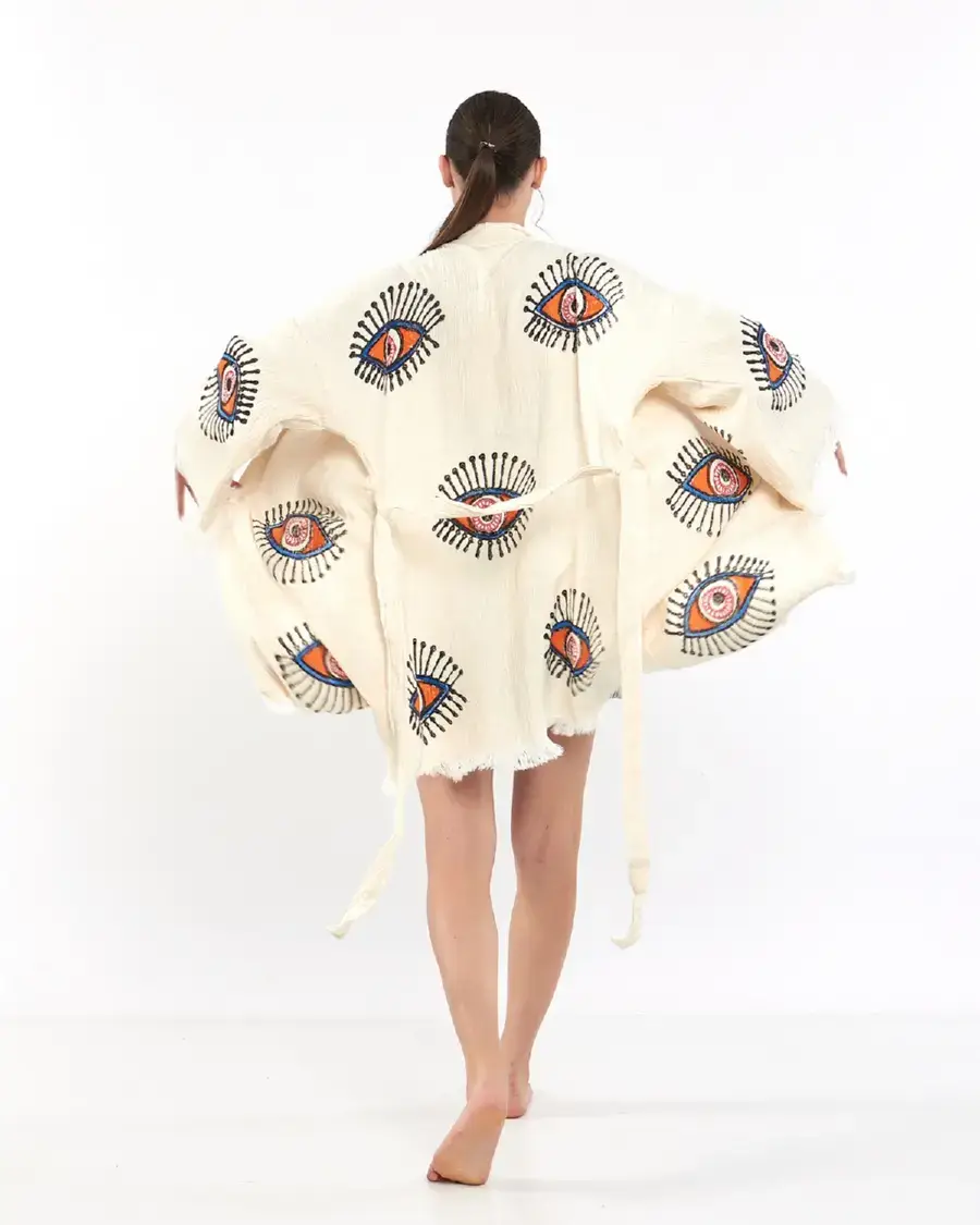 Umays Boho - Wholesale Kimono - Women's - Organic Cotton Kimono, Evil Eye Kimono, Soft Cotton Robe5