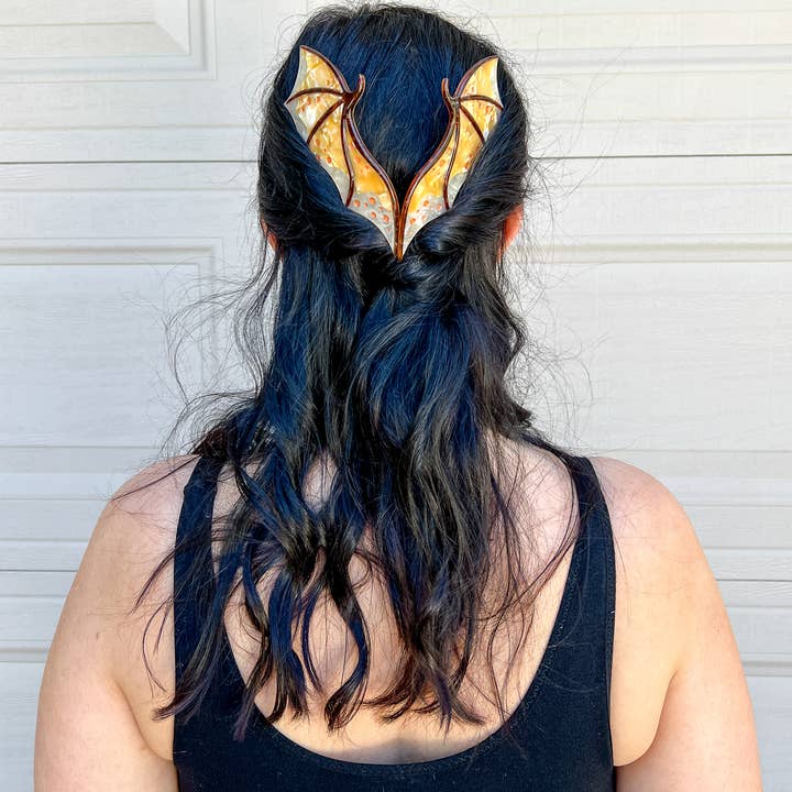 Blissfully Bookish Company - Wholesale Hair Accessories Set - Women's - Gold Dragon Wing Comb Set | Fantasy Gifts3