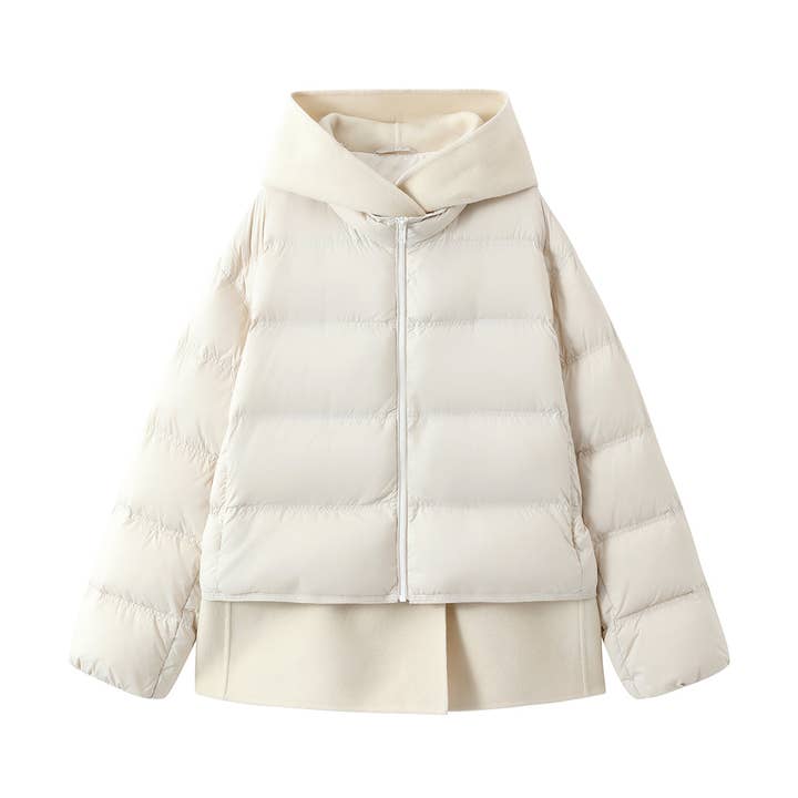 Urlazh - Wholesale Puffer Jacket - Women's - Milkshake Patchwork Down0