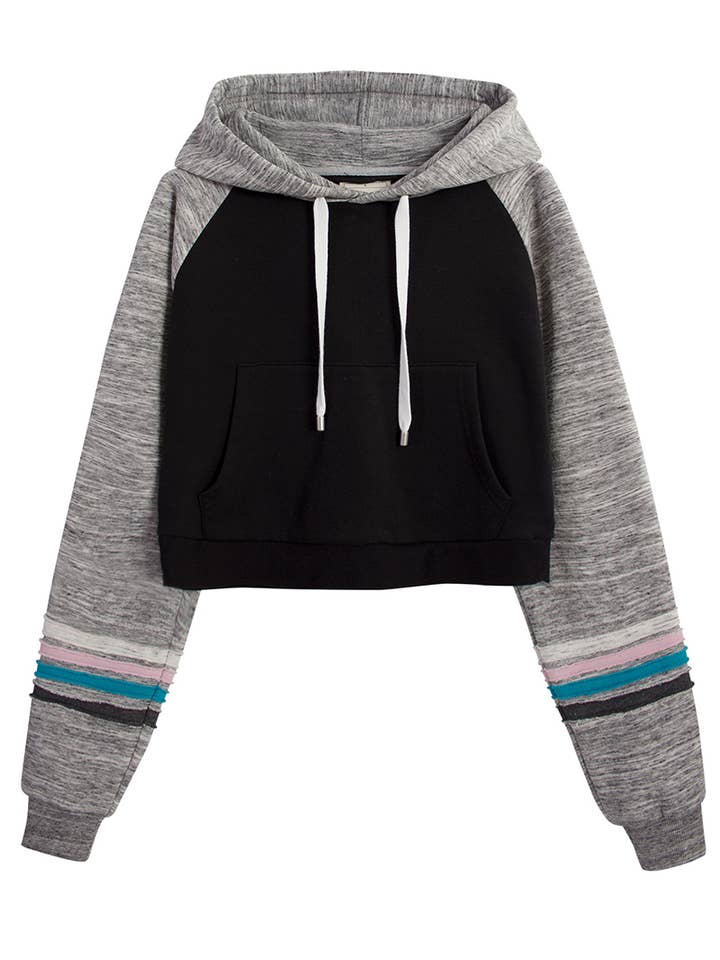 CWOHOL424_Basic Lightweight Pullover Cropped Hoodie for wholesale by NINEXIS