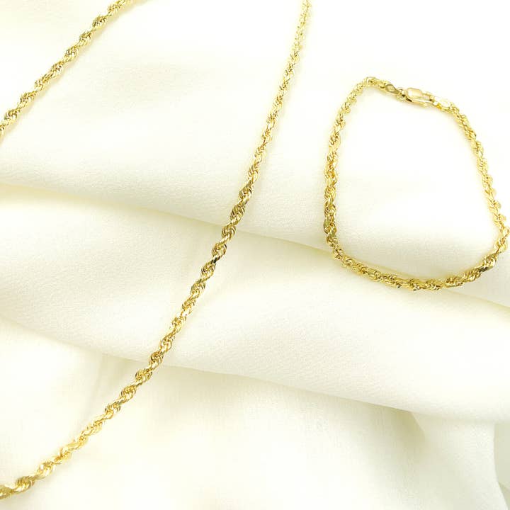Yellow 14K42Bracelet. 14K Solid Gold Rope Bracelet for wholesale on Faire2