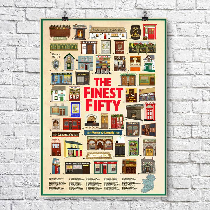 The Finest Fifty - Irish Pub Scratch Map für den Großhandel von Maktus