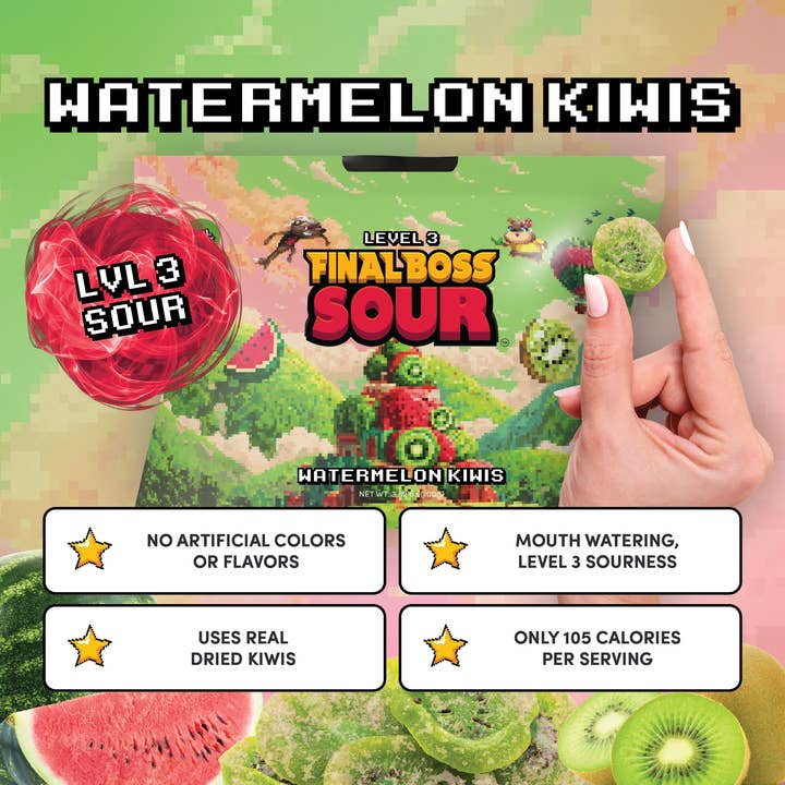Final Boss Sour - Wholesale Gummy - Watermelon Kiwis (Level 3) (4 Pack)4