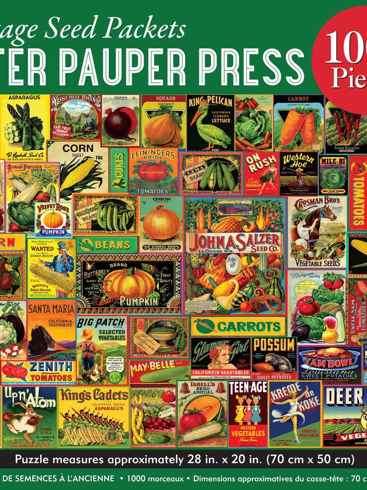 Vintage Seed Packets 1000 Piece Jigsaw Puzzle for wholesale by Peter Pauper Press