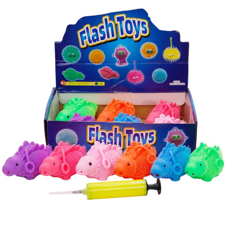 Cap Zone - Wholesale Squishy Toy - Kids & Baby - Dinosaur Spiky Puffer LED Stretch Pull Squishy Toy