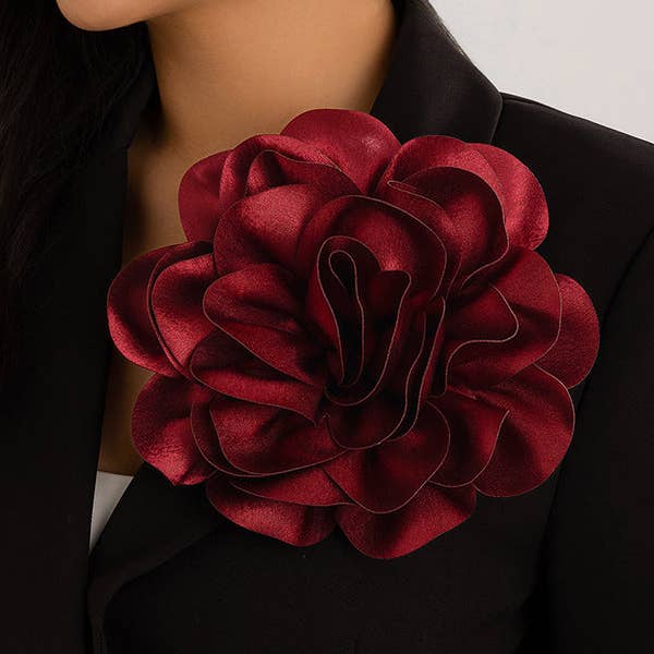 UZ Wholesale Store - Wholesale Brooch - Flower Shape Solid Color Brooch Accessories