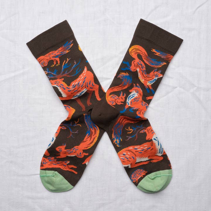 Earth Tone Animal Socks for wholesale by Bonne Maison