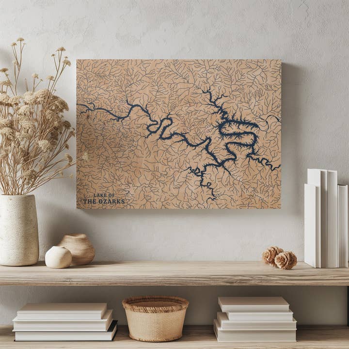 Lake of the Ozarks Missouri Tilpasset Sø Kort for engroshandel hos Benoit's Design Co.