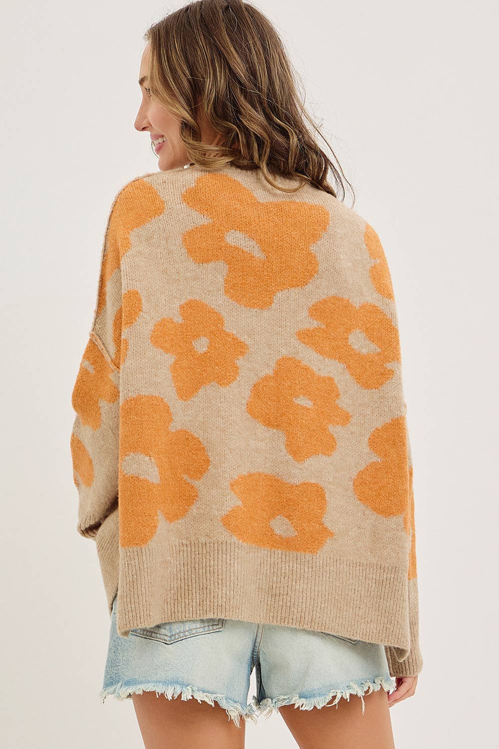 Sweet Lovely by Jen - Wholesale Knit Sweater - Women's - FLORAL LOOSE FIT SWEATER KNIT29