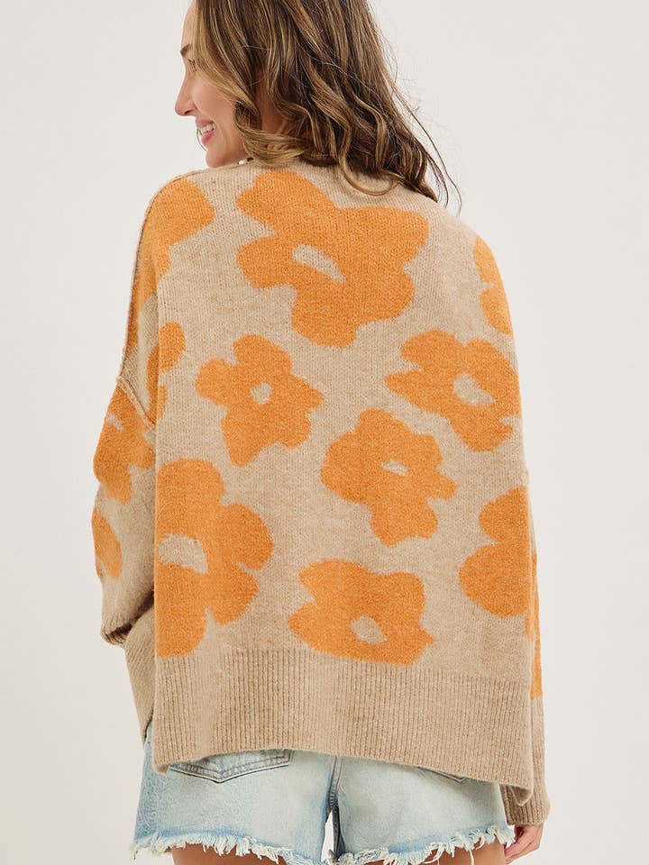 Sweet Lovely by Jen - Wholesale Knit Sweater - Women's - FLORAL LOOSE FIT SWEATER KNIT29