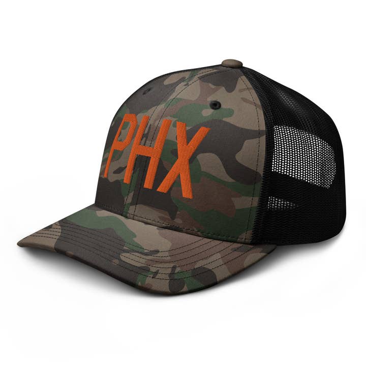 Casquette Trucker Camouflage PHX Phoenix Arizona pour la vente par YHM Designs