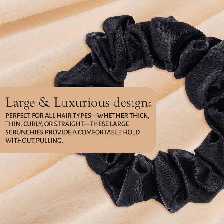 Market Fresh Beauty - Wholesale Scrunchie - Women's - Market Fresh Beauty Silk Hair Scrunchies, 3 Pack - Large3