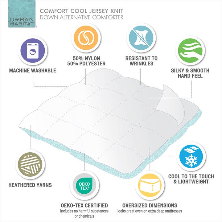 Olliix - Wholesale Down Comforter - Oversized Jersey Knit Down Alternative Comforter, Navy2