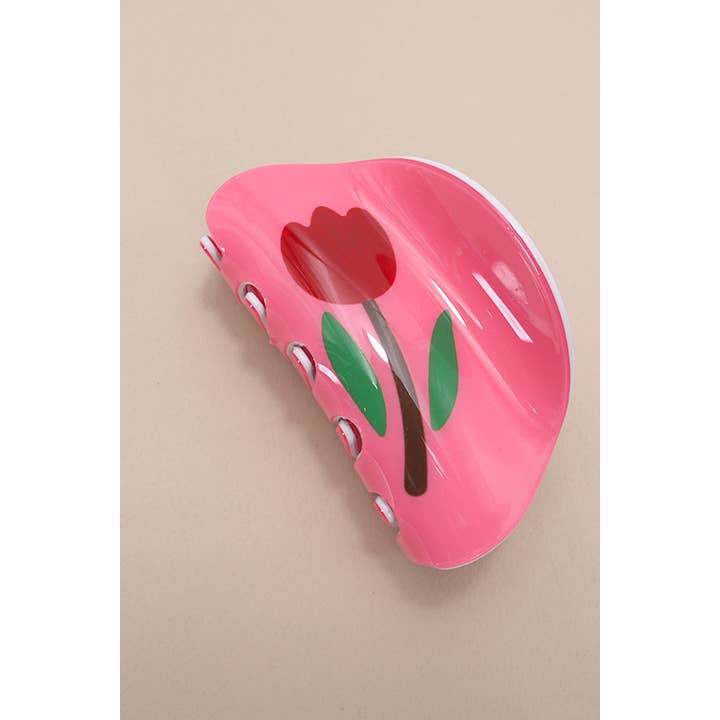 JOSSLYN by wall to wall - Wholesale Hair Clip - Women's - ORGANIC ROUND FLORAL HAIR CLAW CLIPS | 40H6334