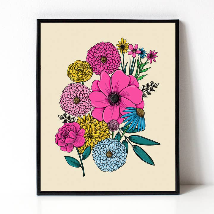 Botanical Bouquet 8x10 Art Print for wholesale by Katie Vaz Design