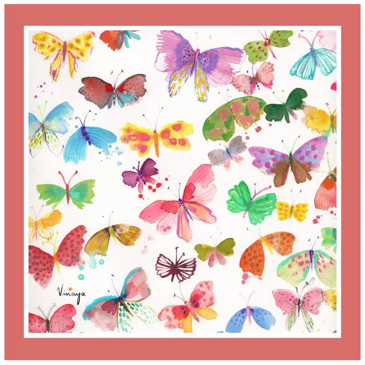 Sciarpa quadrata - schermo farfalla di Vinaya Muralidharan per la vendita all'ingrosso da parte di ArtSHINE