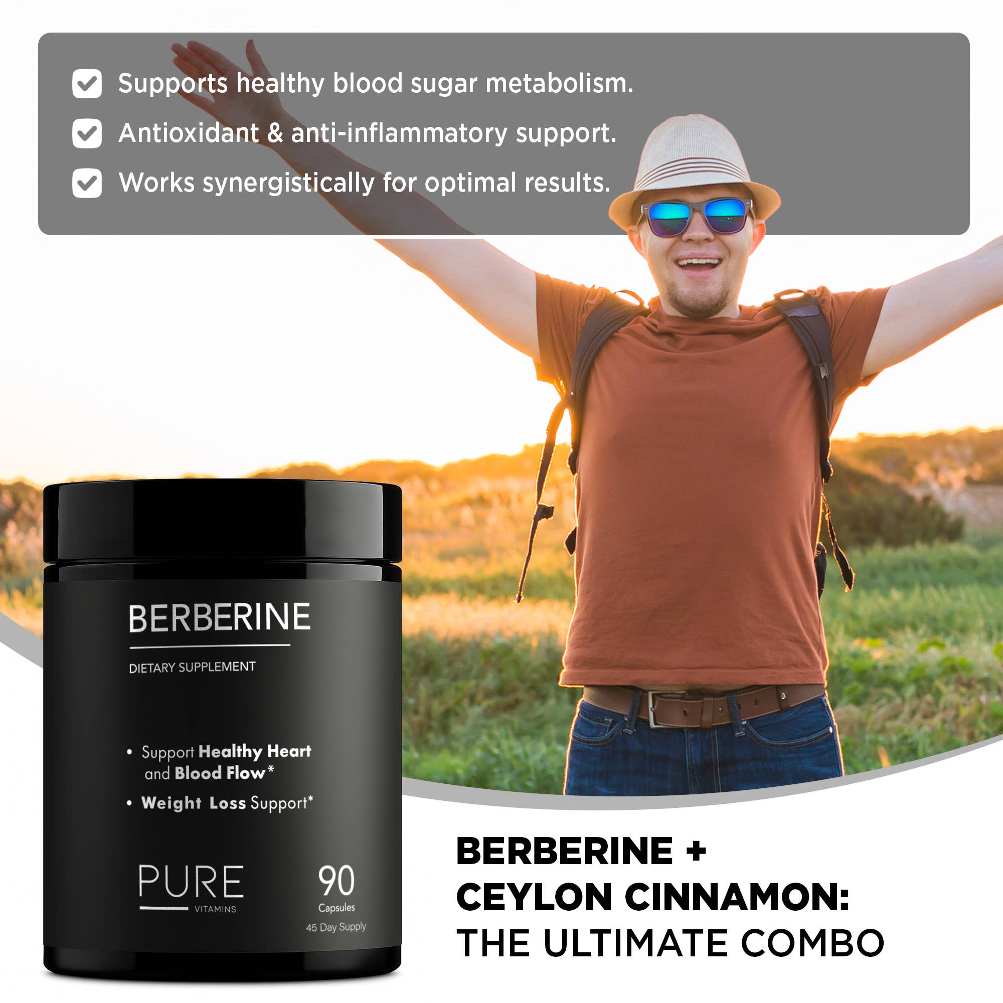 pure Vitamins - Wholesale Oral Supplement/Vitamin - Pure Vitamins Berberine HCl Capsules - 1200mg, 90 Capsules4