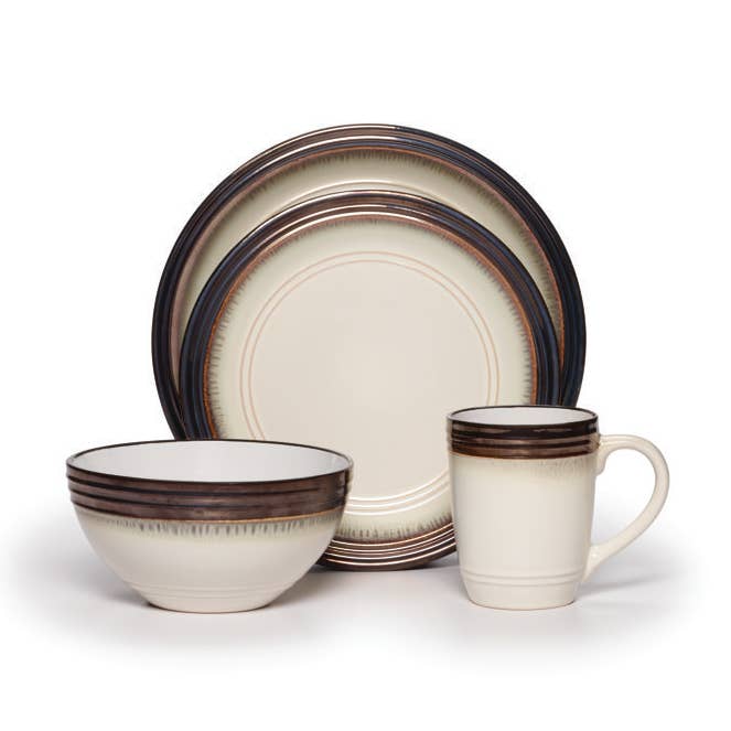 Mikasa Grmt Bscs Bailey 16Pc DW Set Brown Bx Pkg for wholesale by Fitz and Floyd® Mikasa® Pfaltzgraff®