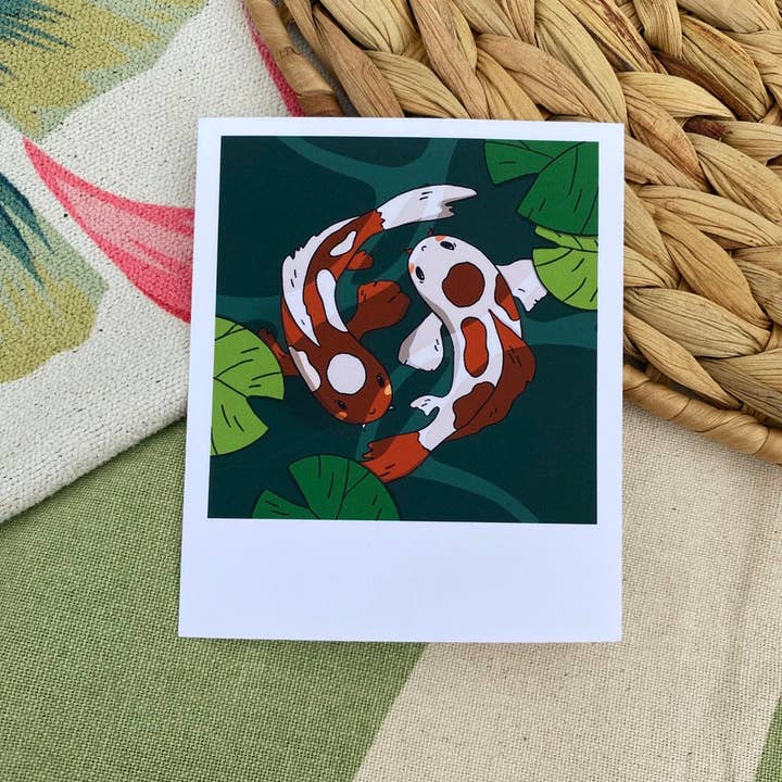 Koi Fish Polaroid Kunstdruck für den Großhandel von Katie Cat Created