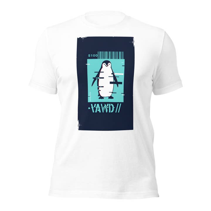 Glitch Penguin Unisex t-shirt for wholesale by VAWDesigns
