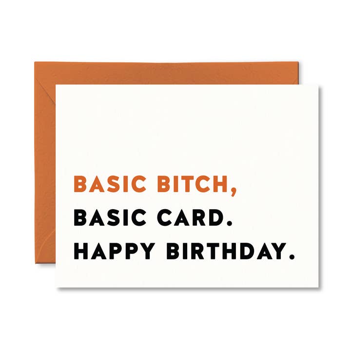 Basic Bitch Basic Card | Funny Birthday Card for wholesale by Pretty by Her