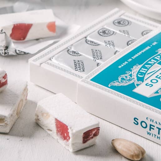 Champion & Reeves - Vendita all'ingrosso Torrone - Torrone bianco morbido con anacardi arrostiti e gelatina turca