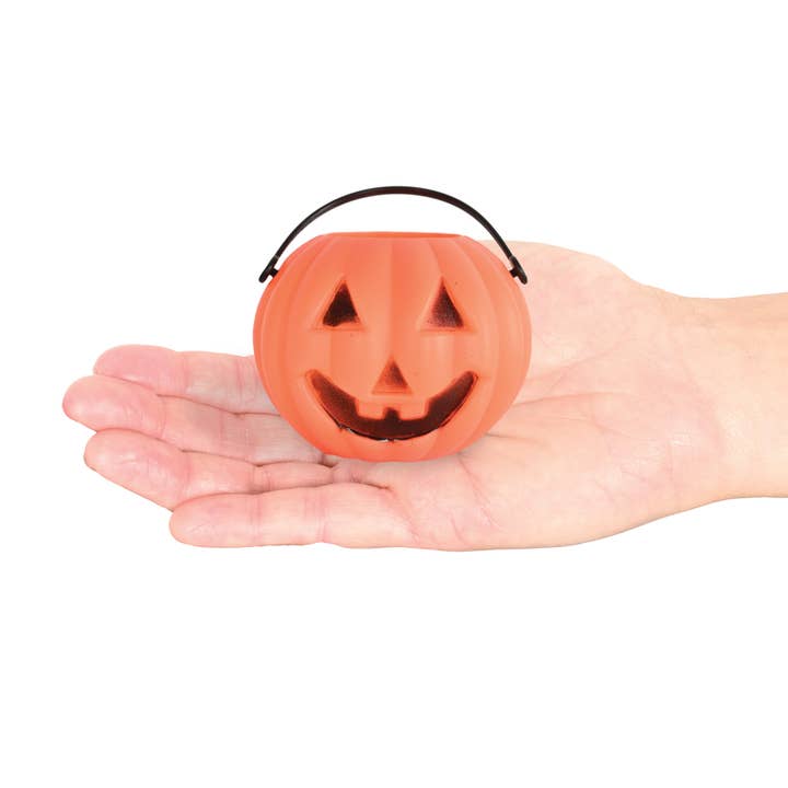 Beistle - Wholesale Bucket/Pail - Kids - Plastic Miniature Pumpkin 3" x 2¾" Buckets, 6 per pack,