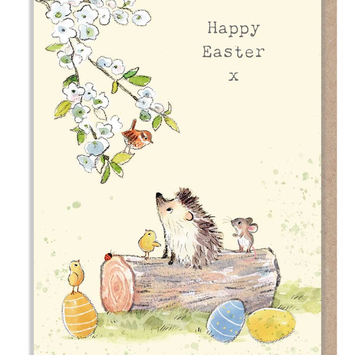 Paper Shed Design Ltd - Wholesale Easter Card - Happy Easter Card - Hedgehog Mouse Bird Chicks And Eggs