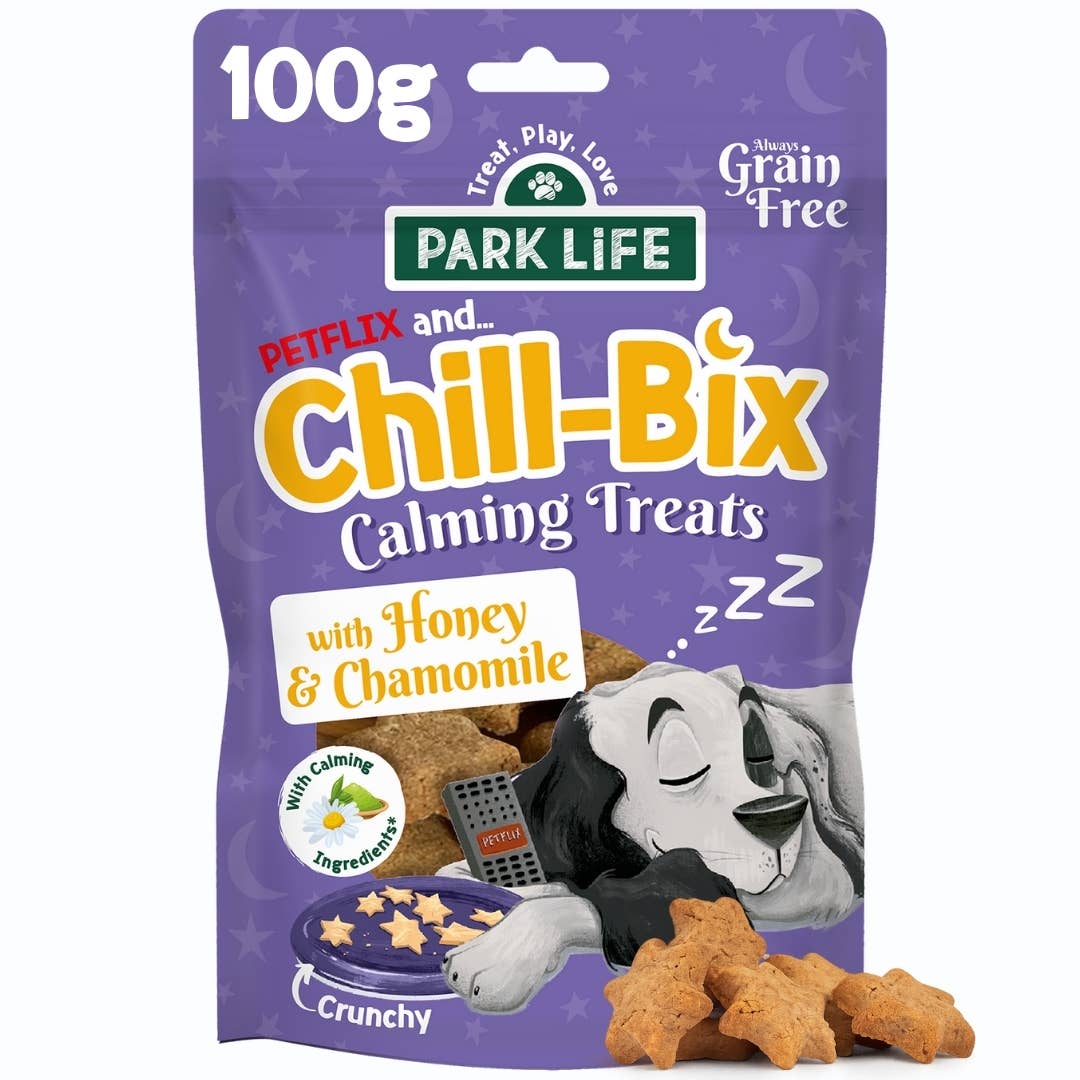 PARK LiFE - Wholesale Pet Biscuit - Dog - Chill Bix Calming Dog Biscuits Honey & Chamomile 100g Pouch1