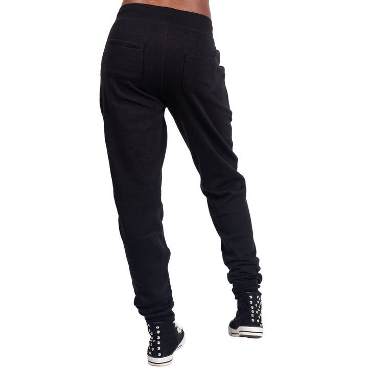 Black White Witch Bitch Fleece Sweatpants for wholesale on Faire
