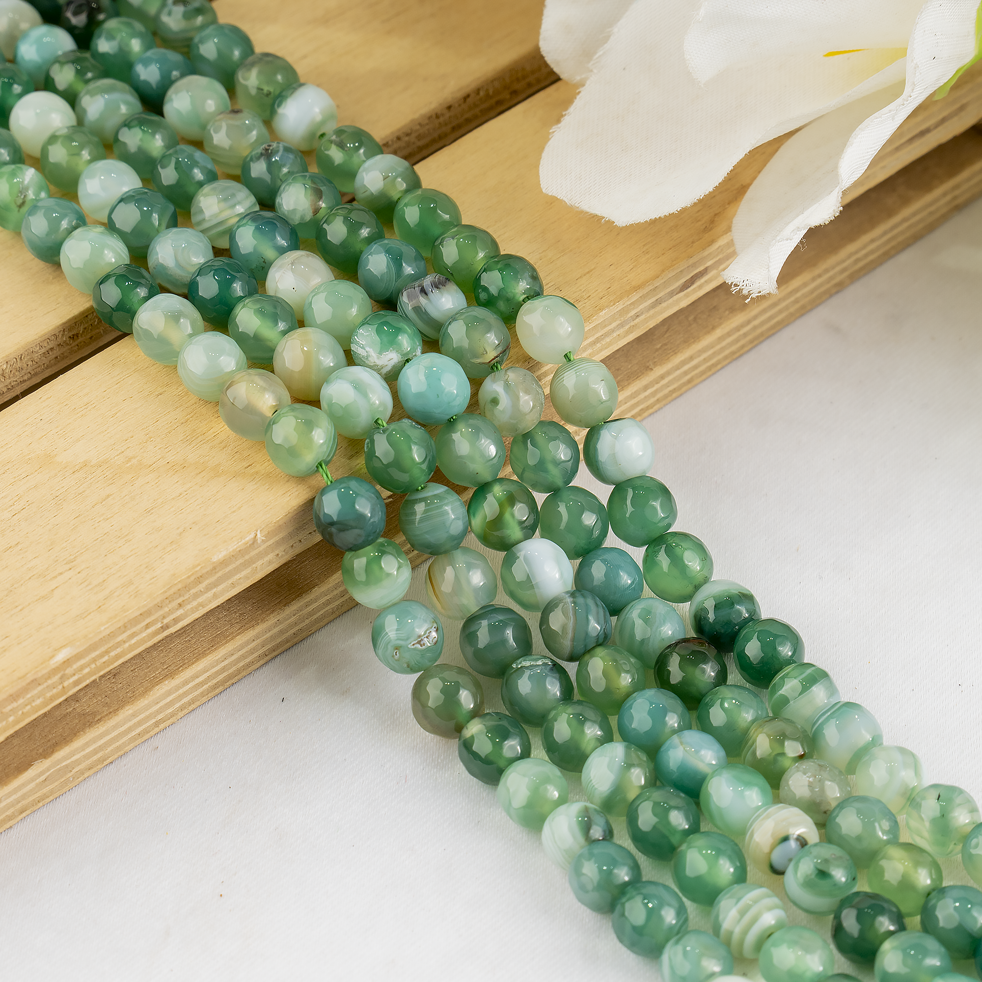 Soothing Crystals Beads - Wholesale Kralen - Facetkraal | Gestreepte Groene Agaat | Kristalkralen6