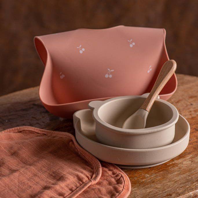 Soina - Wholesale Bib - Baby - Shayan Silicone Bib - Cherry (Peach)3