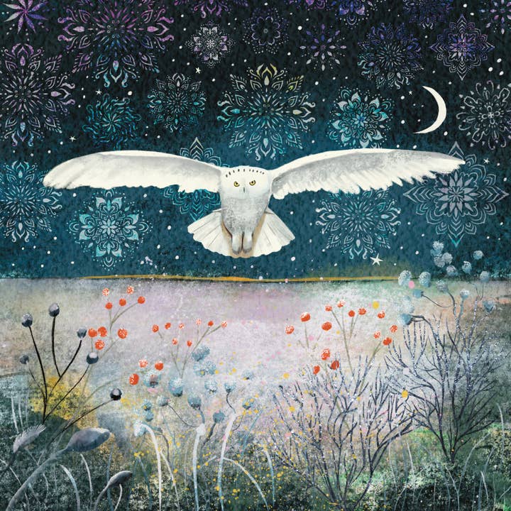 Glitter and Earth – wholesale Christmas card – Angel owl2