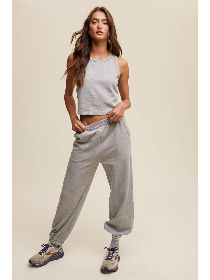Listicle - Wholesale Lounge Set - Women's - Ribbed Knit Tank & Jogger Set