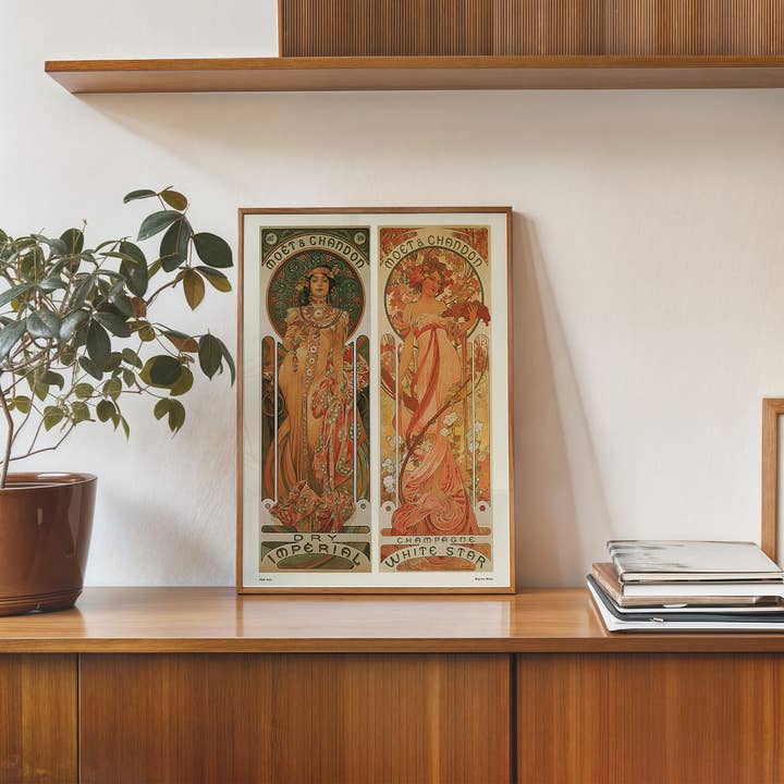 On The Wall Art Ltd - Vendita all'ingrosso Stampa artistica - Poster Art nouveau Stampa artistica di Alphonse Mucha Moet Stampa artistica 30 x 40 cm2