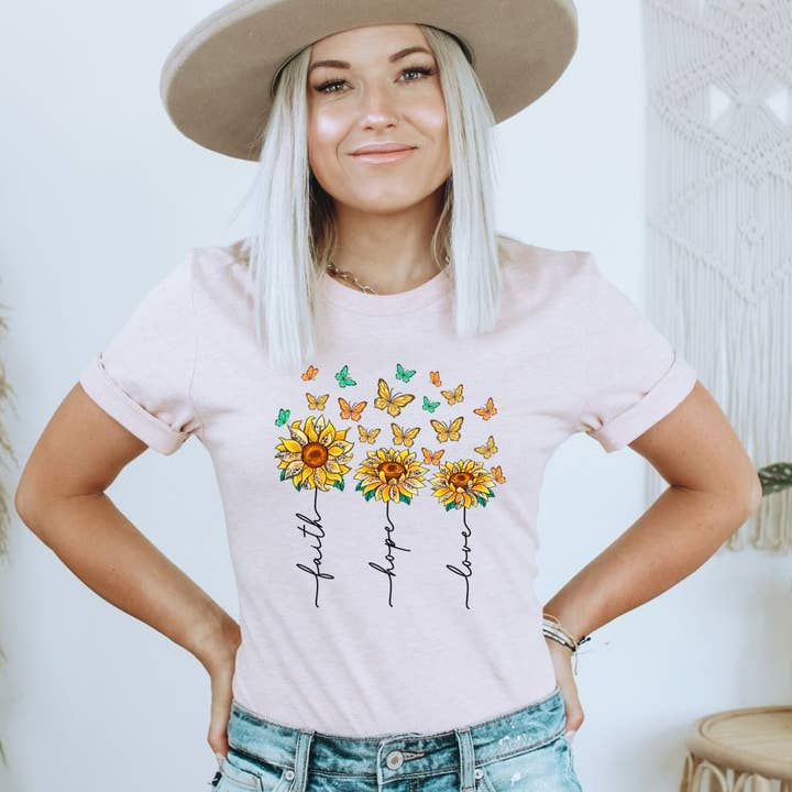Faith Hope Love T-shirt | Faith Gift for wholesale by KM Clothing