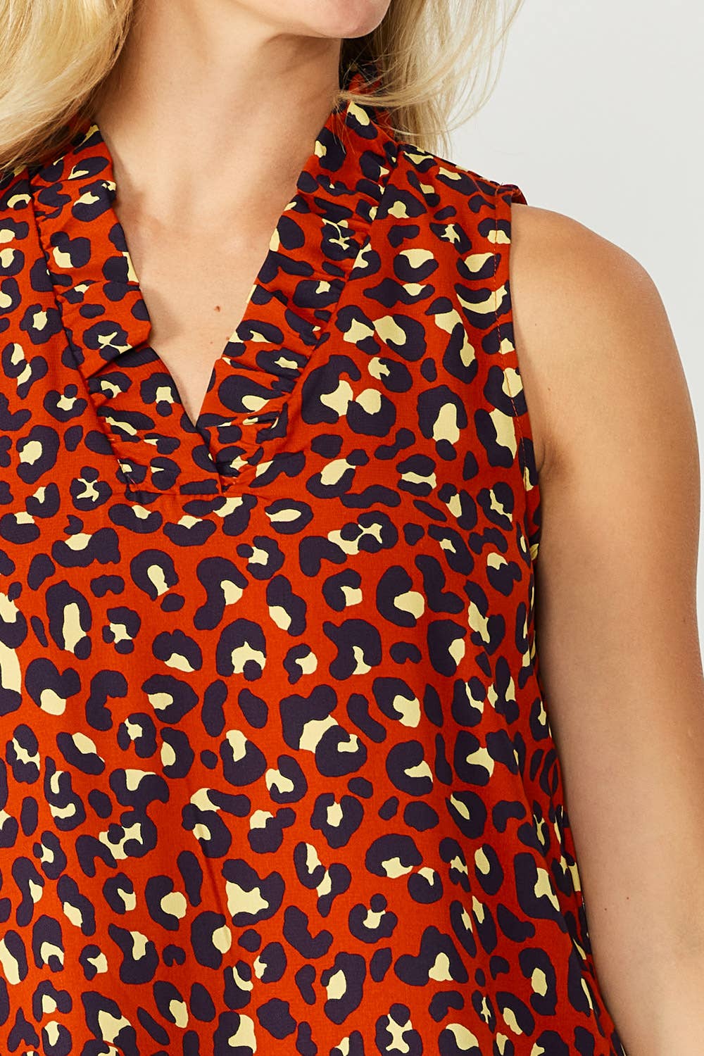 FSL Apparel – Vestido - Mulher por atacado – SD6433 - VESTIDO SEM MANGAS ESTAMPADO COM LEOPARDO10