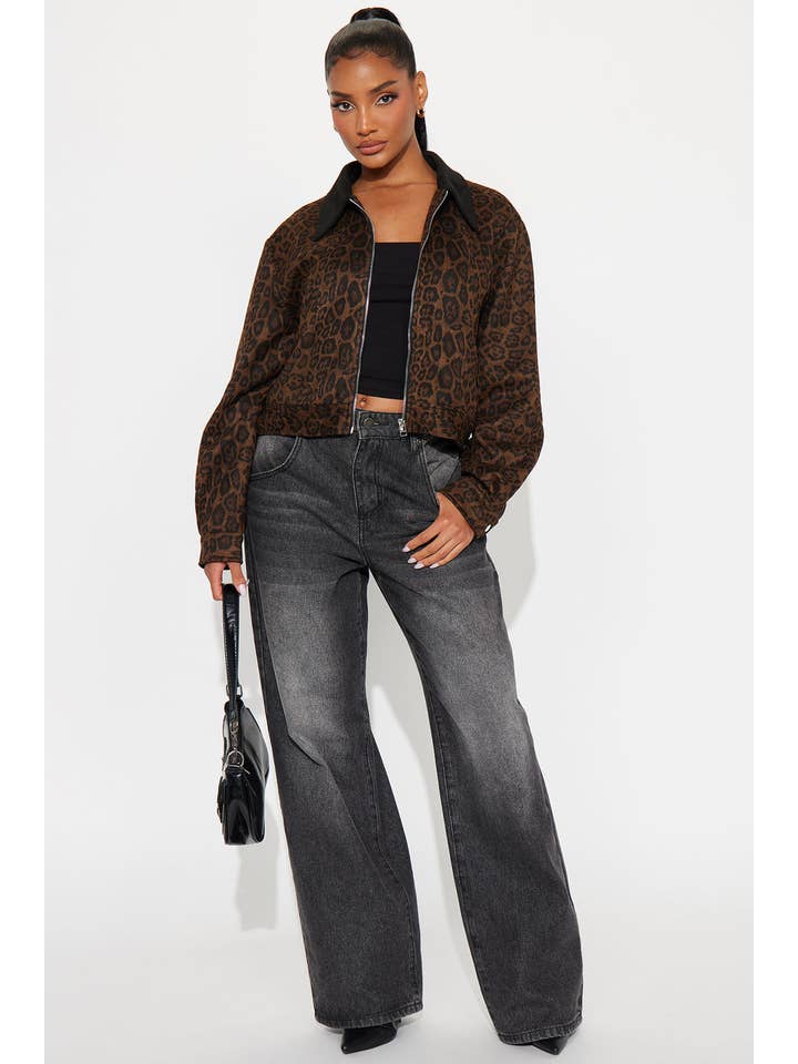 LEOPARD PRINT ZIP-UP JACKET for wholesale on Faire1