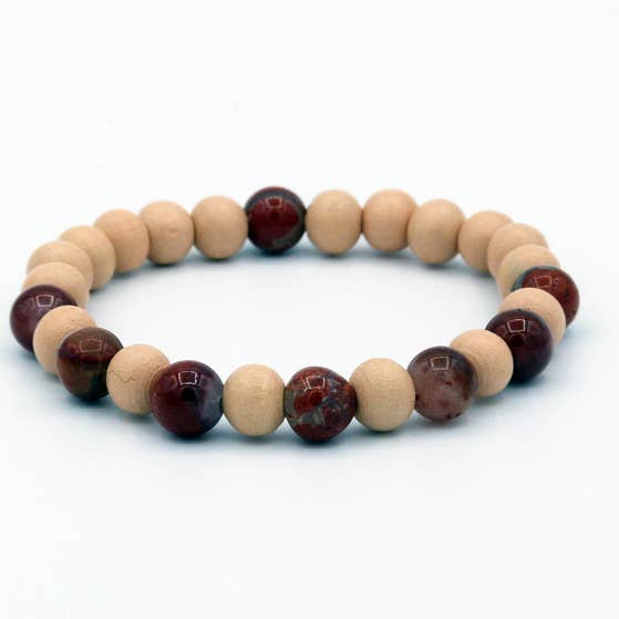 Brazalete Jaspis Breccie de piedras preciosas naturales para venta al por mayor de Beau Accessoires