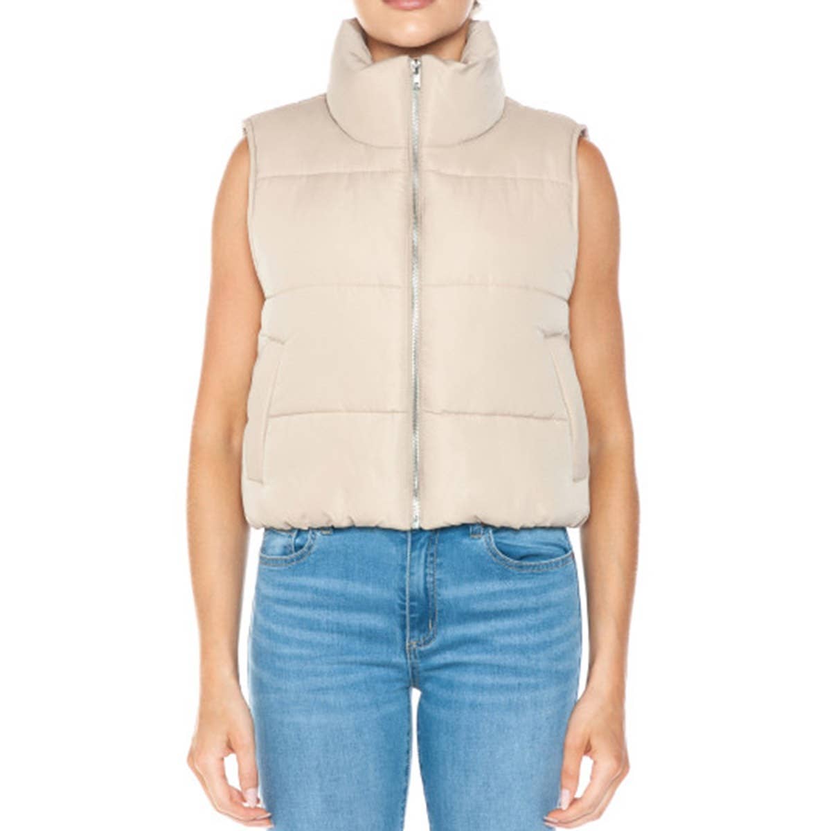 Timeless - Wholesale Outerwear Vest - Women's - High Neck Zip Up Outerwear Vest7