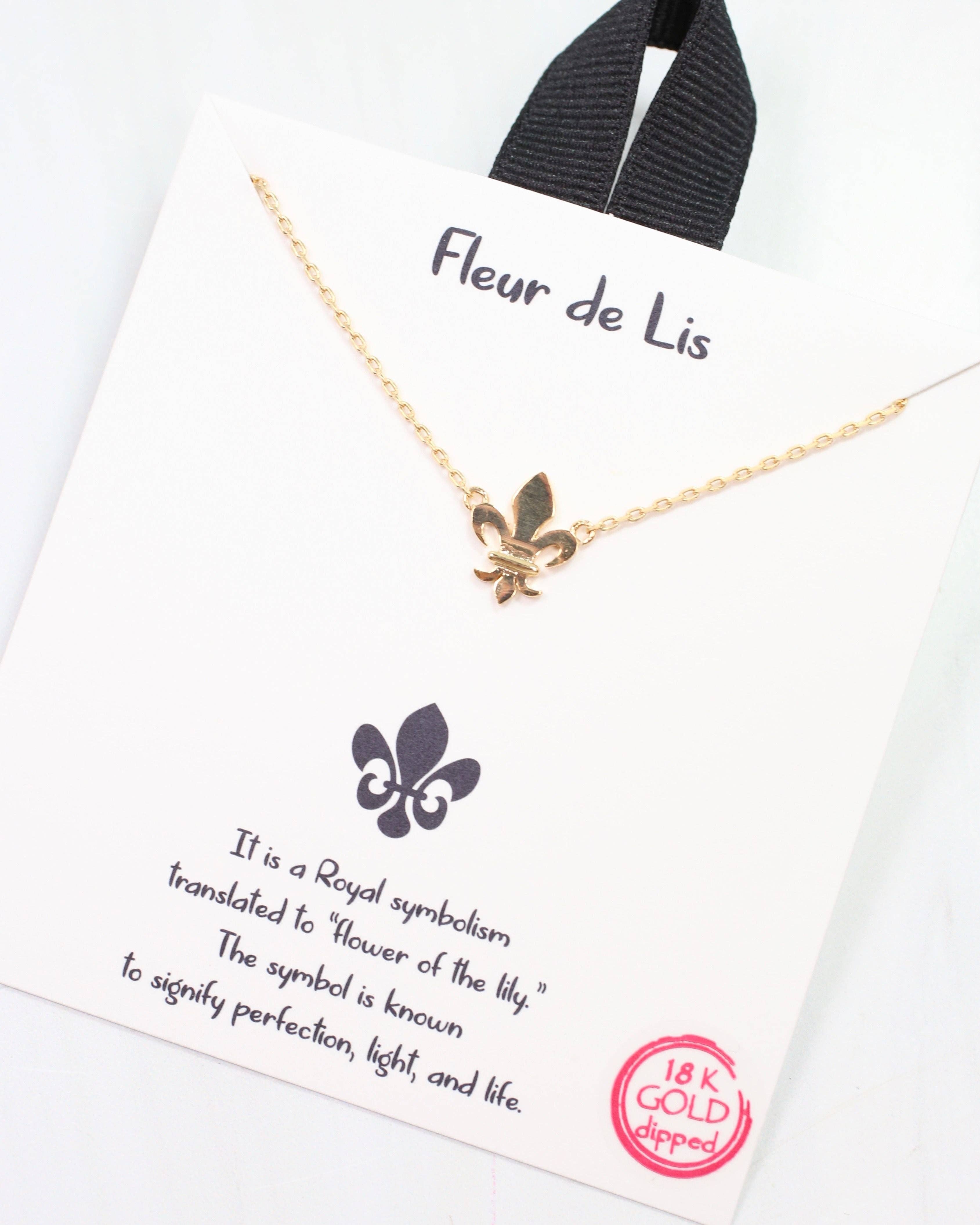 Caroline Hill - Wholesale Pendant/Charm Necklace - Royal Fleur de Lis Necklace Gold1